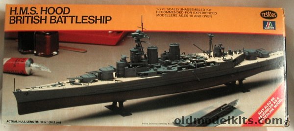 Testors 1/720 HMS Hood Battlecruiser, 891 plastic model kit